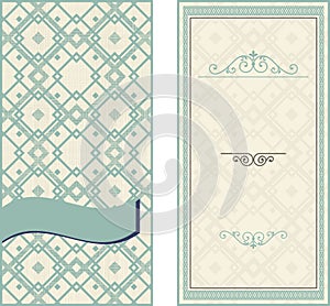 Invitation cards on vintage geometric background