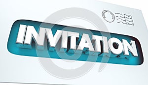 Invitation Envelope Special Message Event Announcement 3d Illustration