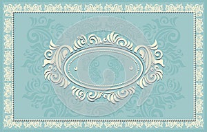 Invitation or frame or label with Floral backgroun