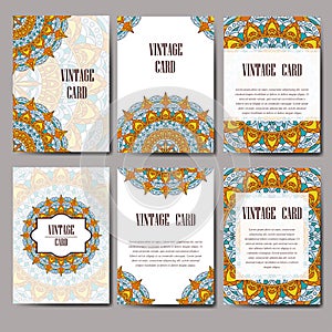 Invitation graphic card with mandala.