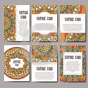 Invitation graphic card with mandala. Decorative ornament for card design: wedding, bithday, party, greeting. Vintage mandala elem