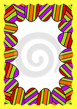 Easter Eggs With Stripes Frame