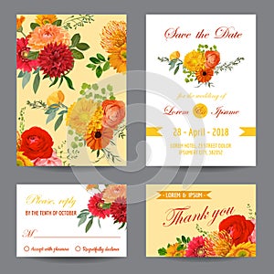 Invitation or Greeting Card Set