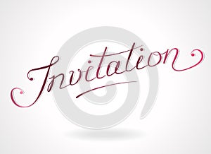 'Invitation' hand-lettering