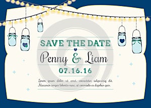 Invitation - Hanging mason jars