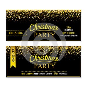 Invitation merry christmas banner and card design template.