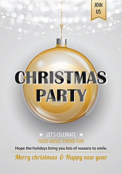 Invitation merry christmas party poster banner and card design