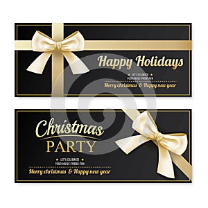 Invitation merry christmas party poster banner and card design