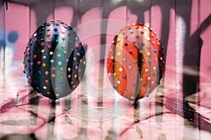 Invitation multi-colored new ornament patterns postcard Easter .