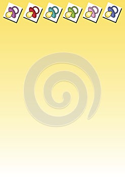 Invitation sheet with soothers