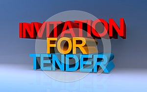 invitation for tender on blue