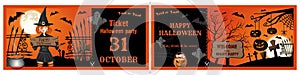 Invitation tickets for the Halloween night party