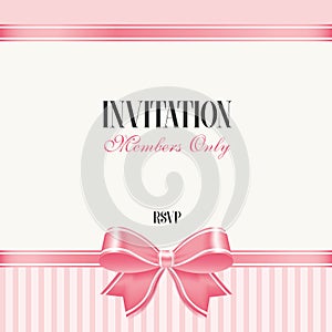 Invitation wirh pink bow