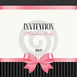 Invitation wirh pink bow photo