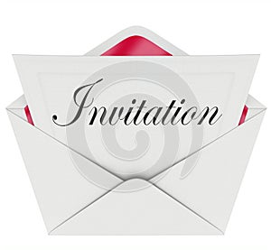 Invitation Word Card Envelope Invited to Party Event