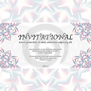 Invitational card with mandala