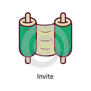 Invite vector Fill outline Icon Design illustration. Holiday Symbol on White background EPS 10 File