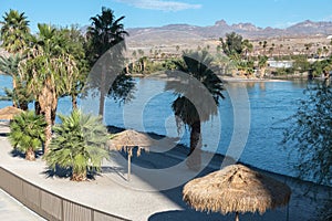 Inviting beach along the Colorado River, Laughlin, Nevada