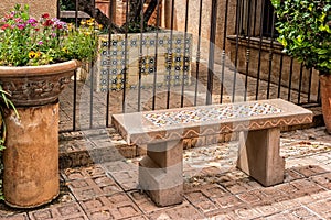 Inviting bench, Tlaquepaque in Sedona, Arizona