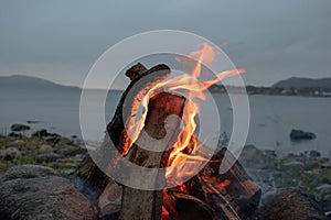 Inviting campfire on the beach during the summer, bring back fond memories.