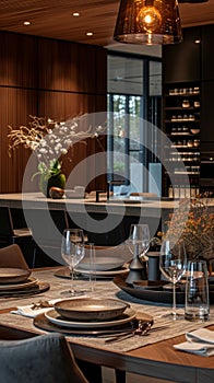 An inviting, contemporary backdrop elevates the dining experience to new levels of sophistication