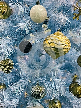 Inviting fragment of closeup detailed view of Christmas interior decoration background