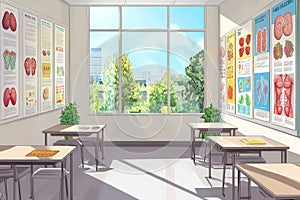 Health Classroom with Anatomical Models photo