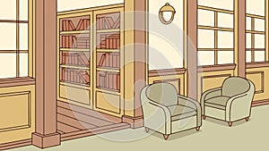 Inviting Library or Bookstore Interior Scene, vector design Generative AI