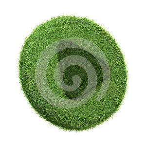 An inviting play button icon enveloped in green grass isolated on a white background