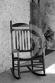 Inviting rocking chair on front porch
