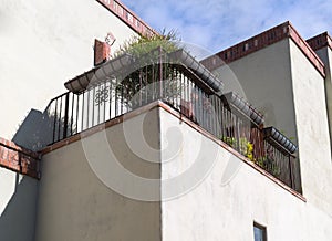 Inviting second story balcony