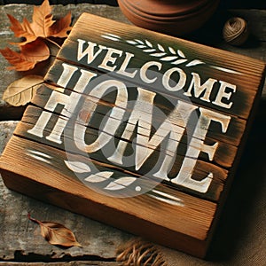 Inviting Welcome Home Doormat at Entryway