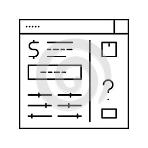 invoice approvals and disputes line icon vector illustration