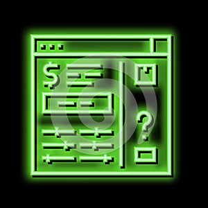 invoice approvals and disputes neon glow icon illustration photo