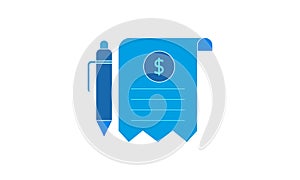 Invoice bill icon vector image. Premium quality graphic design icon.