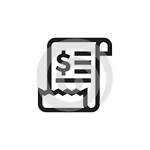Invoice bill receipt document vector line icon