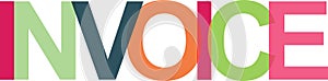 invoice colorful word on white