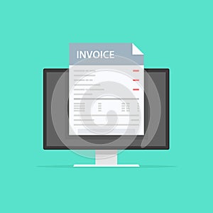 Invoice concept. Payment, bills, receipts, invoices. Flat design, abstract vector illustration. Accounting.