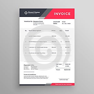 Invoice creative modern invoice template design