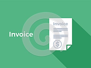 Invoice or dollar bill document vector icon