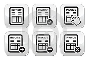 Invoice, finance buttons set