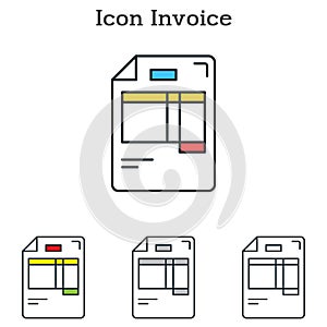 Invoice flat icon design for infographics and businesses