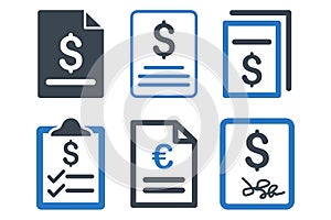 Invoice Flat Vector Icons