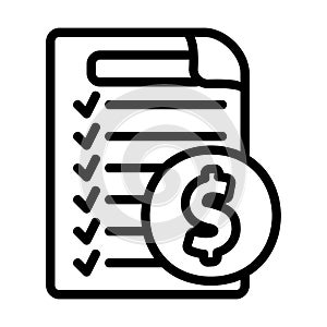 Invoice icon in line style for any projects 1