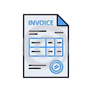 Invoice icon vector line paper bill