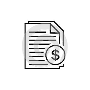 Invoice line icon in flat style.