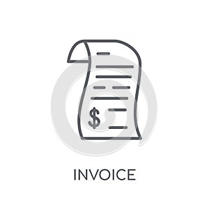 Invoice linear icon. Modern outline Invoice logo concept on whit