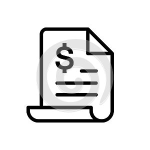 Invoice outline vector icon