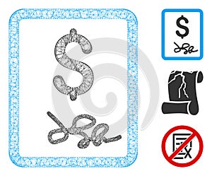 Invoice Page Polygonal Web Vector Mesh Illustration