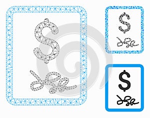 Invoice Page Vector Mesh 2D Model and Triangle Mosaic Icon